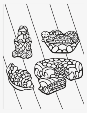 Zentangle Desserts Coloring Page - Drawing