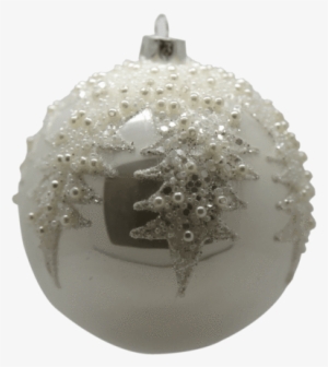 Christmas Tree Decoration Pearlised Ice Ball 10cm - Christmas Tree