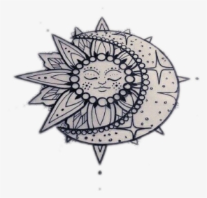 Drawing Zentangle Mandala Sun Moon Blackandwhite - Mond Und Sonne Tattoo Vorlagen