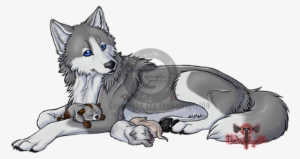 Click - Cartoon Wolf Laying Down