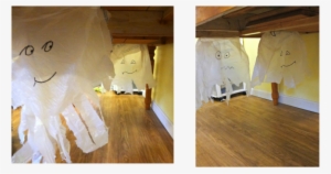 Paper Bag Ghosts Halloween Upcycled Decoration - Paper Bag