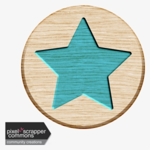 Wooden Star Button - Emblem