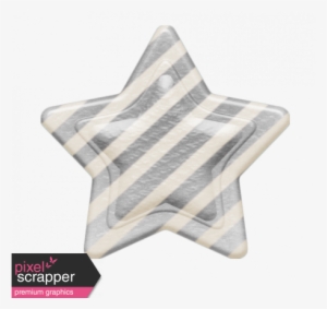 Striped Star Button Template - Digital Scrapbooking