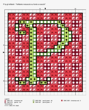 Uppercase Alphabet On Checkered Background Cross Stitch - Cross-stitch