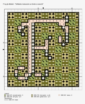 Uppercase Alphabet On Checkered Background Cross Stitch - Cross-stitch