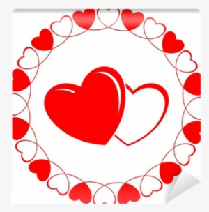Round Decorative Frames Of Heart With Two Lover Hearts - Marco Redondo De Corazones