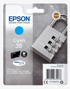 Tinteiro Epson 35 Azul Original Série Cadeado - Epson C13t35834010