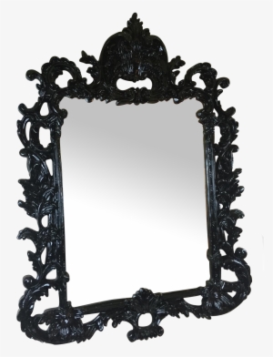 Black Lacquered Ornate Mirror On Chairish - Picture Frame