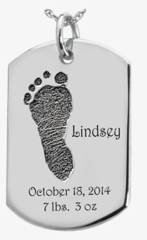 Wholesale Baby Foot-print On Silver Dog Tag Keepsake - Baby Handprint On Dog Tag Keepsake