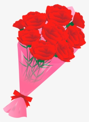 Carnation Garden Roses Nosegay Flower Red - 5 月 花 花束 イラスト