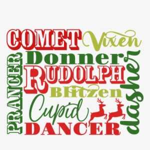 Reindeer Names Svg Scrapbook Cut File Cute Clipart - Free Reindeer Names Svg Files