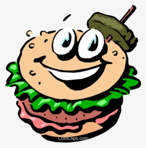 Cartoon Hamburger Royalty Free Vector Clip Art Illustration - Cartoon Hamburger