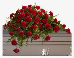 Adoration Casket Spray - Flower Arrangements Funeral Red Casket