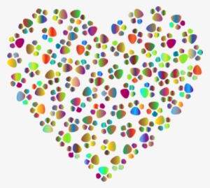 Cat Paw Printing Rubber Stamp Dog - Paw Print Heart Clipart