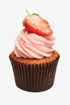Delicious Strawberry Cupcakes - Cupcake With Strawberry Png