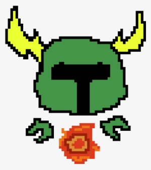 Green Fireball Monster - Cartoon