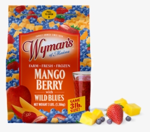 Our Fresh Frozen Blueberry Strawberry Mango Chunks - Wymans Mango