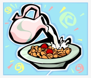 Vector Illustration Of Breakfast Cereal In Bowl With - Breakfast Menu Logo