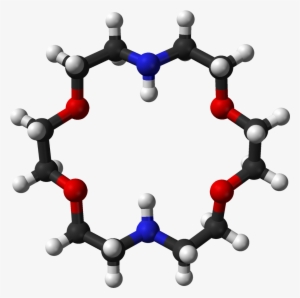 Diaza 18 Crown 6 3d Balls - Molecule