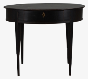 An Oval Shaped Black-painted Gustavian Table, One Drawer, - Table Vue De Face