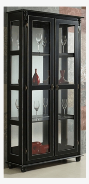 Cristaleira 2 Portas 3 Prateleiras Laterais Com Vidro - China Cabinets & Hutches