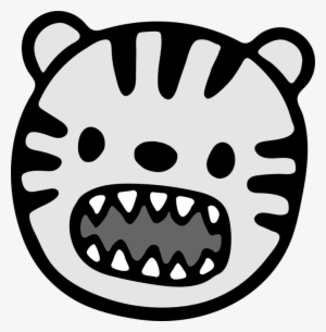 Tiger Roar Cartoon Drawing Download - Cartoon Tiger Face Black And White