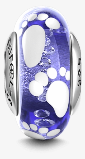 Baby Feet Dark Blue Murano Glass