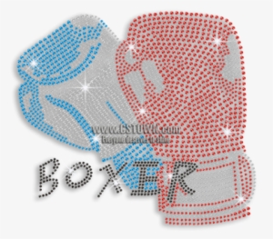 Colorful Boxer With Blue & Red Boxing Gloves Iron-on - Solar Air Conditioning