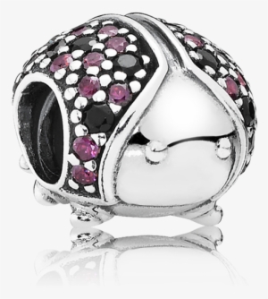 Sparkling Ladybug, Fancy Rojo Cz & Negro Crystal - Pandora Ladybug