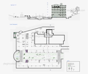 Parking With Section Street Dwg, Cad Blocks, Free Download - Floor Plan