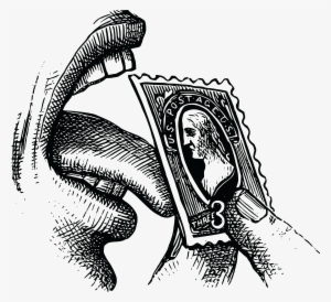 Free Clipart Of A Tongue Licking A Stamp - Tongue