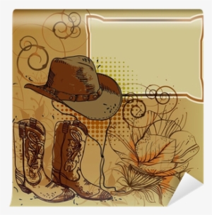 Vector Frame With A Cowboy Hat, Boots And Flowers Wall - Willie Nelson ...and Then I Wrote Vinyl Record