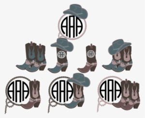Cowboy Boots, Cowboy Hat Monogram Frame Svg Cut File - Monogram Svg