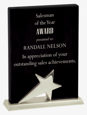 Black Laser Engraved Piano Finished Star Standing Plaque