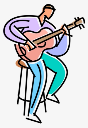 Vector Illustration Of Classical Guitarist Musician - Guitar