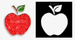 Apple Stencil - Apple Glitter Tattoo