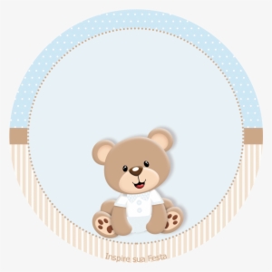 Ursinho Bege Com Azul - Teddy Bear Png For Baby