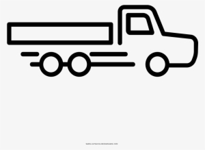 Flatbed Truck Coloring Page - Moving Truck Icon