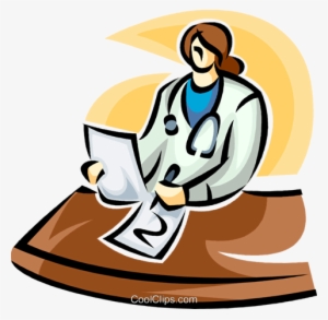 Doctor Writing A Report Royalty Free Vector Clip Art - Médico Escrevendo Png