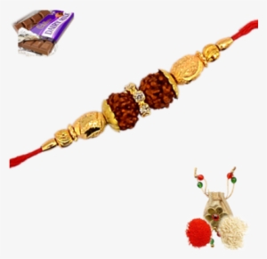 Gold Rudraksha Rakhi, Rakhdim Png Png Images - Designs Of Handmade Rakhi
