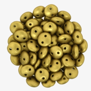 50 Czechmates 6mm Two Hole Lentil Matte Metallic Aztec - Gold