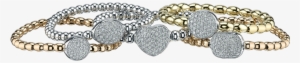 14k Gold Bead Bracelets W/ Diamond Oval - Aspery & Guldag