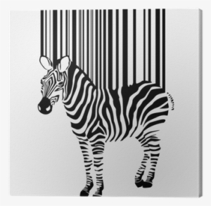 Abstract Vector Zebra Silhouette With Barcode Canvas - Animal Barcodes