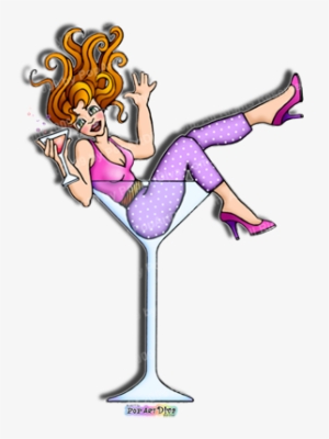 Glasses Clipart Martini - Girl In Cocktail Glass
