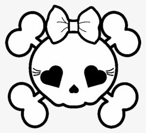 Female Skull Coloring Page - Cute Skull