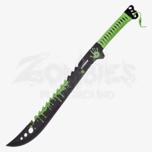 Green Spattered Zombie Hunter Machete - Z Hunter Knives
