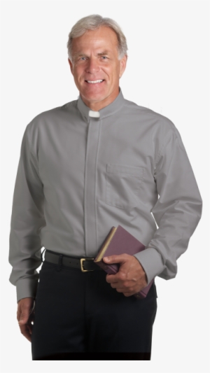 Gray Tab Collar Clergy Shirt - Long Sleeve Tab Collar From Murphy