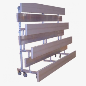 4 Row "low Rise" Tip N' Roll Standard Bleacher With - Aluminium
