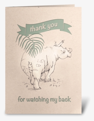 Rhino Thank You Card Greeting Card - Greeting Card