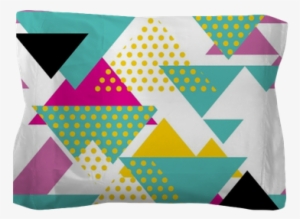 Seamless Geometric Pattern With Magenta, Green, Yellow - Fondos Geometricos 80